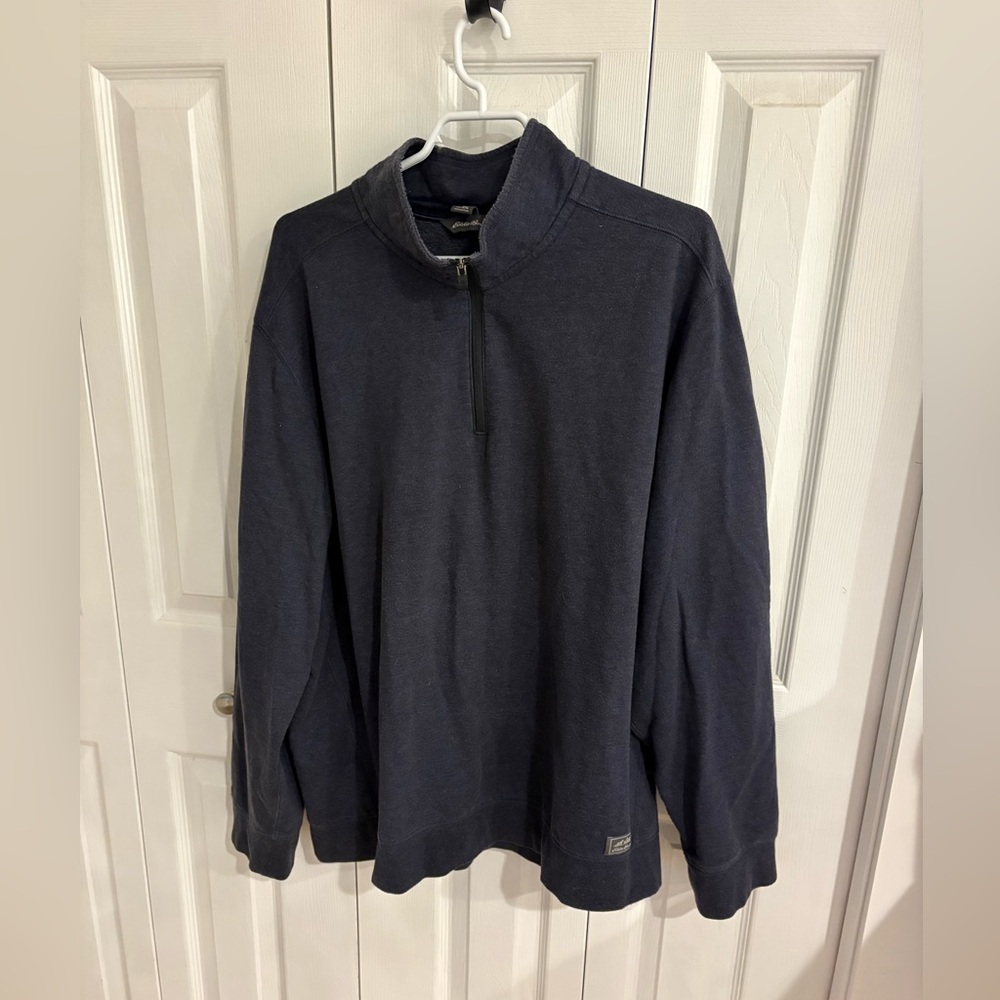 Eddie Bauer Navy Quarter-Zip Sweater